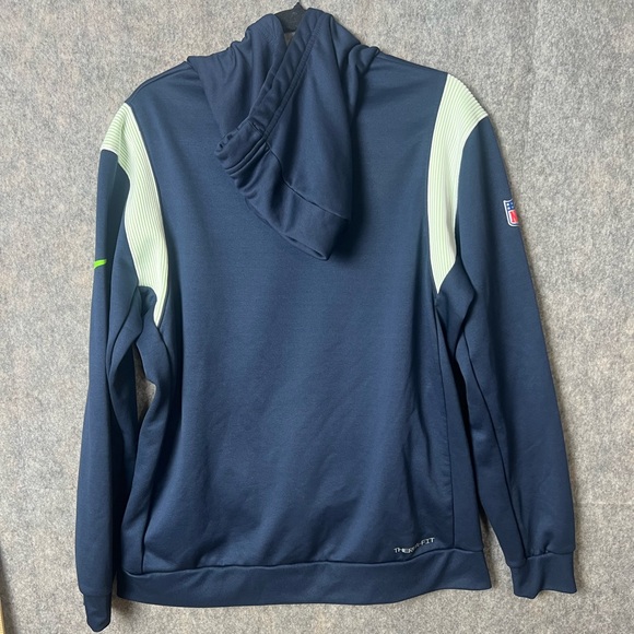 NFL Nike Men Large Navy and Green Therma-Fit Pullover Hoodie - Picture 7 of 10